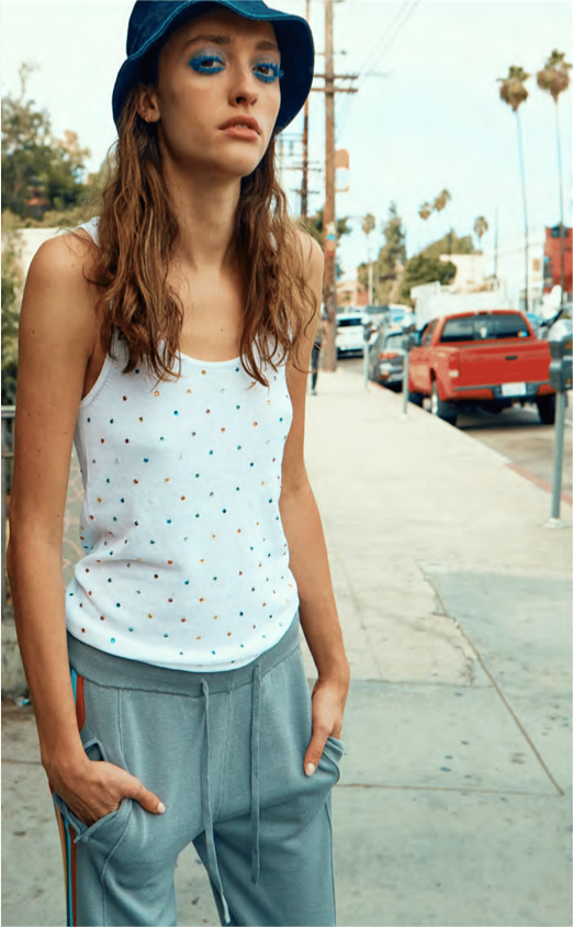 Bedazzle Cotton Modal Knit Tank