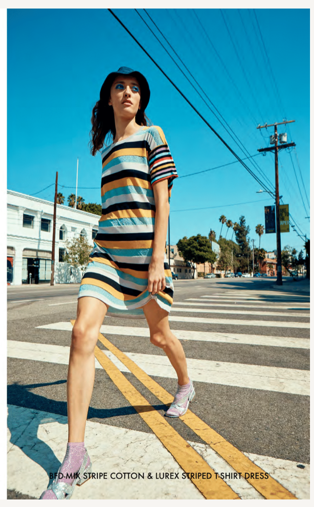 Mixed Stripe Boyfriend T-Shirt Dress