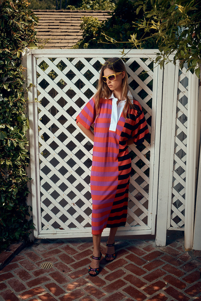 Split Stripe Oversized Rugby Dress