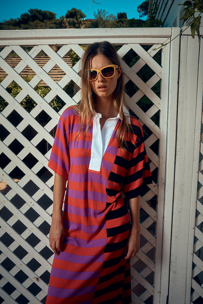 Split Stripe Oversized Rugby Dress