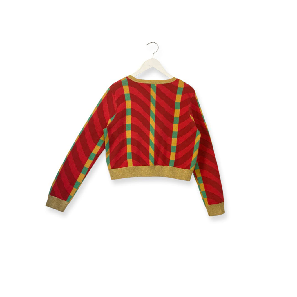 Cropped Wavy Stripe Sweater